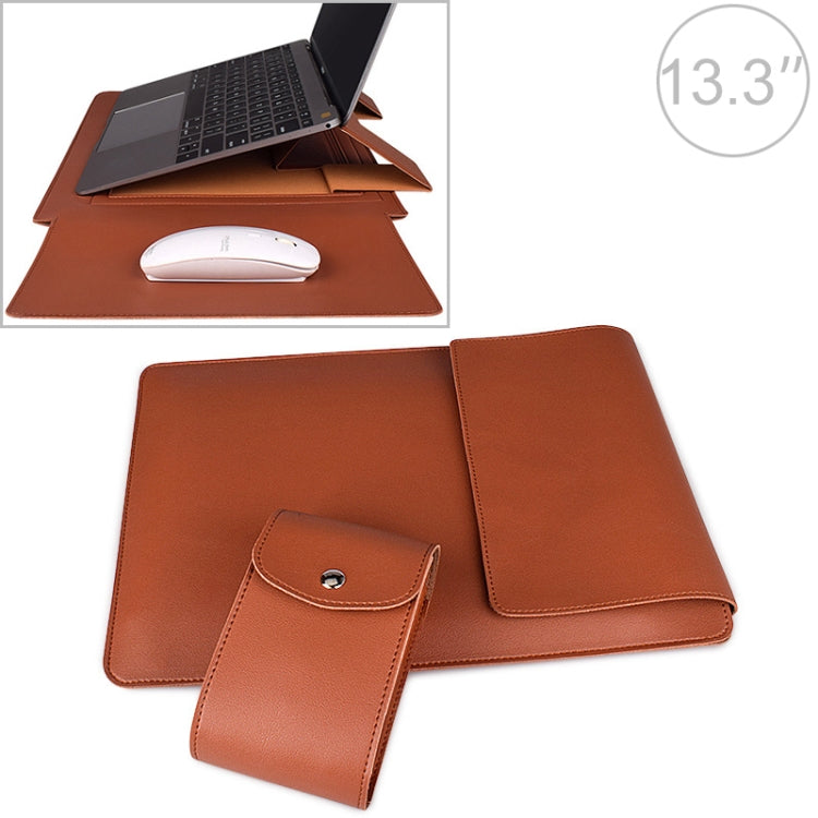 Frendorf | PU05 Sleeve Leder Tasche Tragetasche mit kleiner Aufbewahrungstasche für 13,3 Zoll Laptop (Gelb)