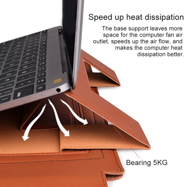 Frendorf | PU05 Sleeve Leder Tasche Tragetasche mit kleiner Aufbewahrungstasche für 13,3 Zoll Laptop (Gelb)
