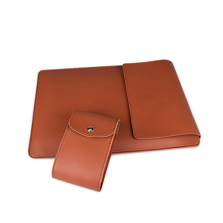 Frendorf | PU05 Sleeve Leder Tasche Tragetasche mit kleiner Aufbewahrungstasche für 13,3 Zoll Laptop (Gelb)