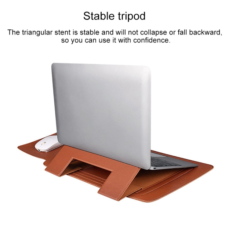 Frendorf | PU05 Sleeve Leder Tasche Tragetasche mit kleiner Aufbewahrungstasche für 13,3 Zoll Laptop (Gelb)