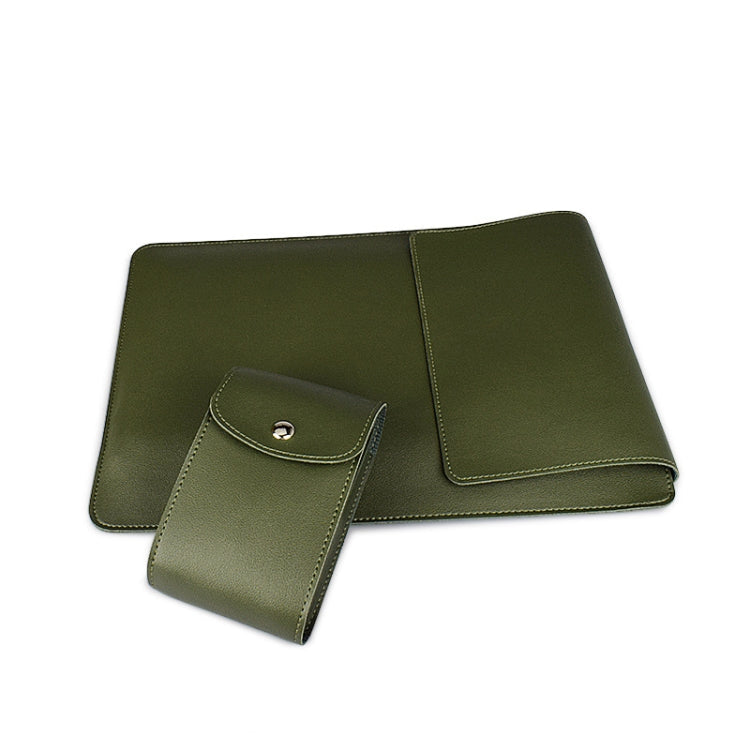 Frendorf | PU05 Sleeve Lederhülle Tragetasche mit kleinem Aufbewahrungsbeutel für 13,3 Zoll Laptop (Grün)