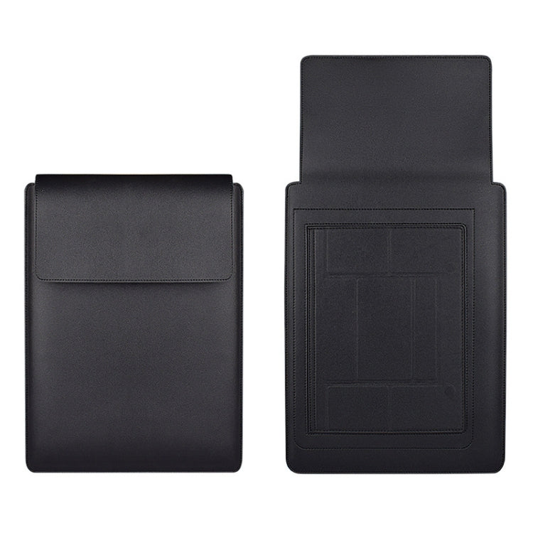 Frendorf | PU05 Sleeve-Ledertasche mit kleiner Aufbewahrungstasche für 15,4 Zoll Laptop (Schwarz)