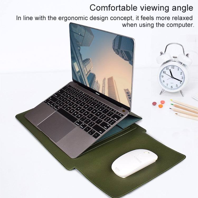 Frendorf | PU05 Sleeve-Ledertasche mit kleiner Aufbewahrungstasche für 15,4 Zoll Laptop (Schwarz)
