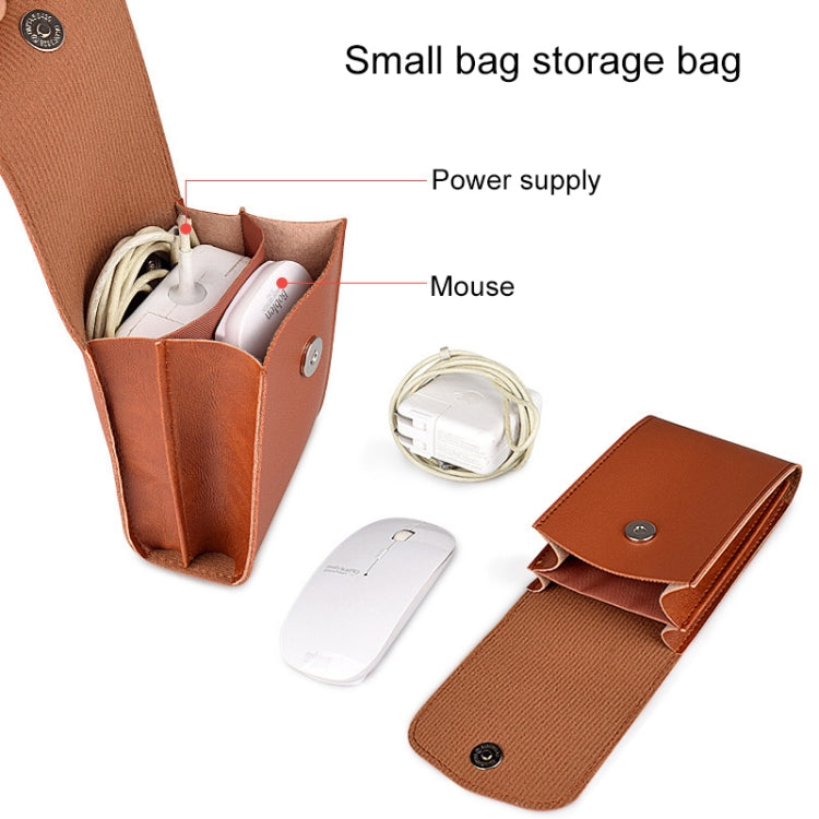 Frendorf | PU05 Sleeve-Ledertasche mit kleiner Aufbewahrungstasche für 15,4 Zoll Laptop (Schwarz)