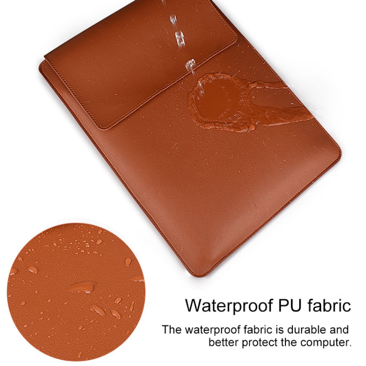 Frendorf | PU05 Sleeve-Ledertasche mit kleiner Aufbewahrungstasche für 15,4 Zoll Laptop (Schwarz)