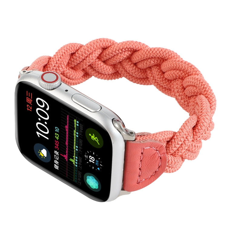 Frendorf | Elastisches gewebtes Uhrenband für die Apple Watch Series 7 41mm / 6 & SE & 5 & 4 40mm / 3 & 2 & 1 38mm, Länge:150mm (Wassermelonenrot)