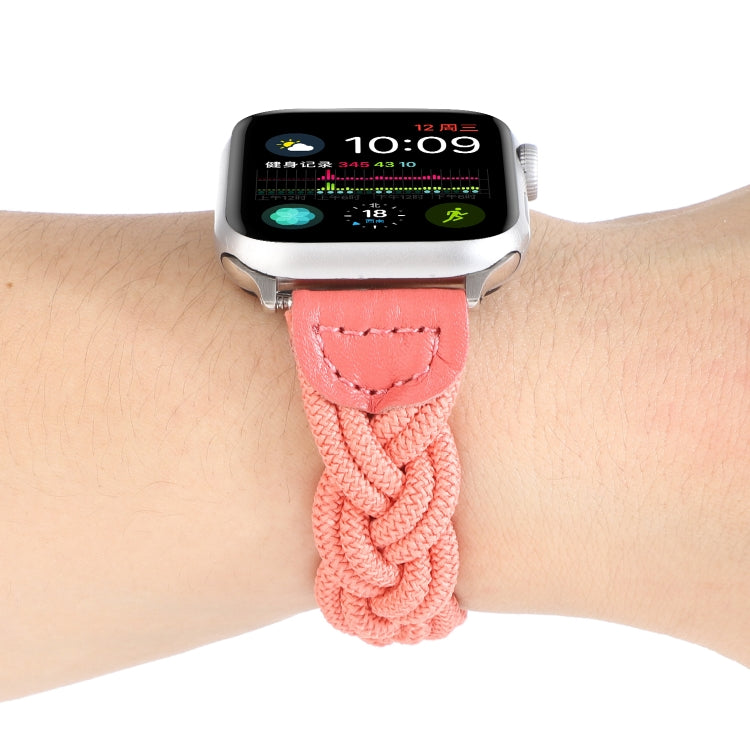 Frendorf | Elastisches gewebtes Uhrenband für die Apple Watch Series 7 41mm / 6 & SE & 5 & 4 40mm / 3 & 2 & 1 38mm, Länge:150mm (Wassermelonenrot)