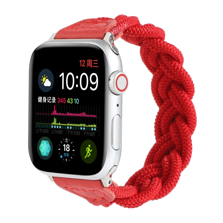 Frendorf | Elastisches Gewebtes Armband Für Apple Watch Series 7 41mm / 6 & SE & 5 & 4 40mm / 3 & 2 & 1 38mm, Länge:150mm(Rot)