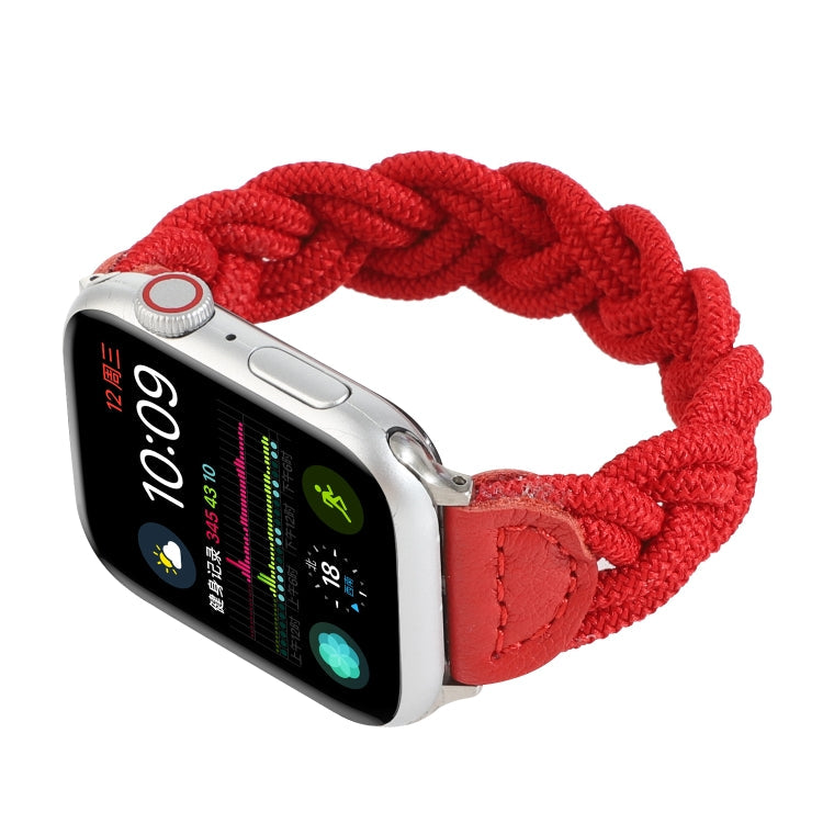 Frendorf | Elastisches Gewebtes Armband Für Apple Watch Series 7 41mm / 6 & SE & 5 & 4 40mm / 3 & 2 & 1 38mm, Länge:150mm(Rot)