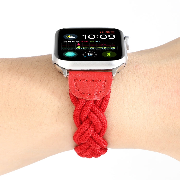 Frendorf | Elastisches Gewebtes Armband Für Apple Watch Series 7 41mm / 6 & SE & 5 & 4 40mm / 3 & 2 & 1 38mm, Länge:150mm(Rot)