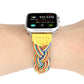 Frendorf | Elastisches Gewebtes Armband für Apple Watch Series 9&8&7 41mm / SE 3&SE 2&6&SE&5&4 40mm / 3&2&1 38mm, Länge:160mm (Gelb Grün Orange)