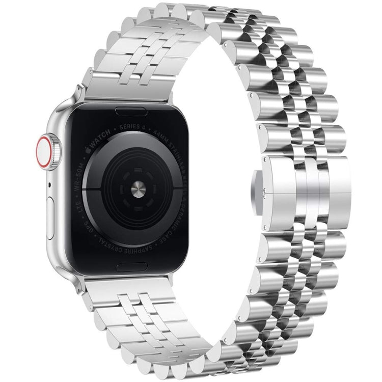 Frerndorf | Metall Fünf Baht Ersatzstahl Armband Für Apple Watch Series 9&8&7 41mm / SE 3&SE 2&6&SE&5&4 40mm / 3&2&1 38mm (Silber)