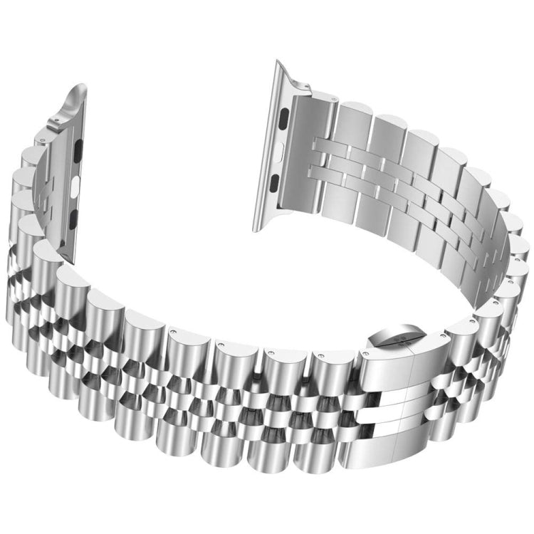 Frerndorf | Metall Fünf Baht Ersatzstahl Armband Für Apple Watch Series 9&8&7 41mm / SE 3&SE 2&6&SE&5&4 40mm / 3&2&1 38mm (Silber)