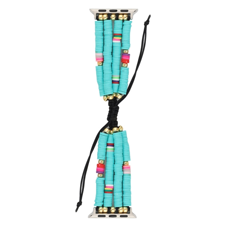 Frendorf | Bohemian-Stil weiche Keramikperlen-Armband für Apple Series 7 41mm / 6 & SE & 5 & 4 40mm / 3 & 2 & 1 38mm (Blau)
