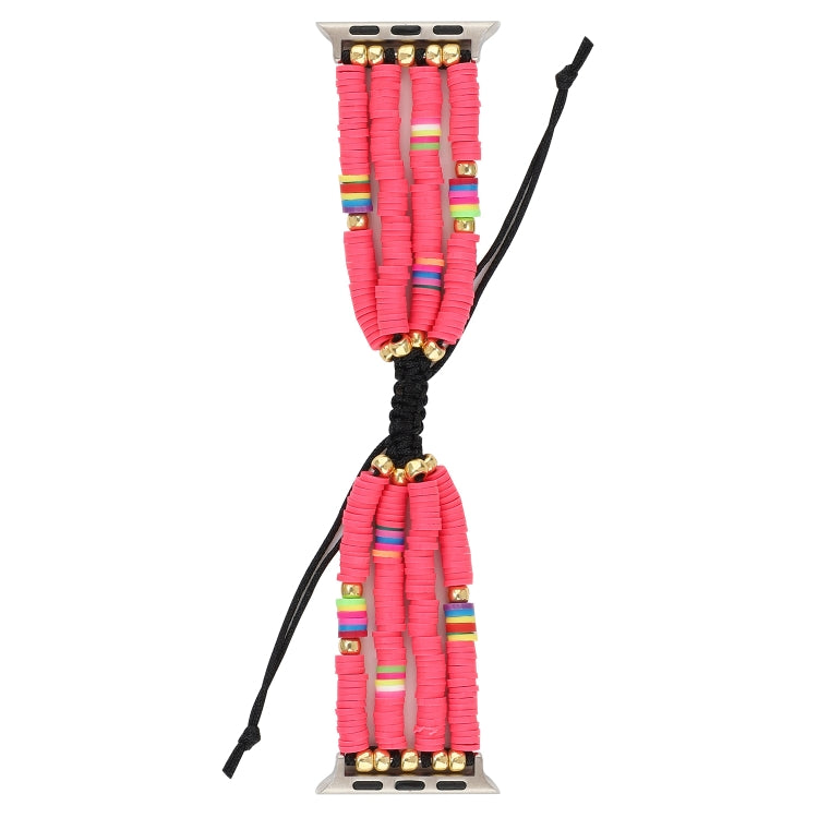 Frendorf | Bohemian Stil Weiche Keramische Perlenarmband Für Apple Serie 7 41mm / 6 & SE & 5 & 4 40mm / 3 & 2 & 1 38mm (Rosa Rot)