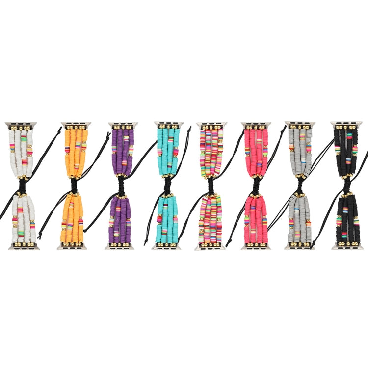 Frendorf | Bohemian Stil Weiche Keramik Perlenarmband Für Apple Serie 7 41mm / 6 & SE & 5 & 4 40mm / 3 & 2 & 1 38mm (Weiß)