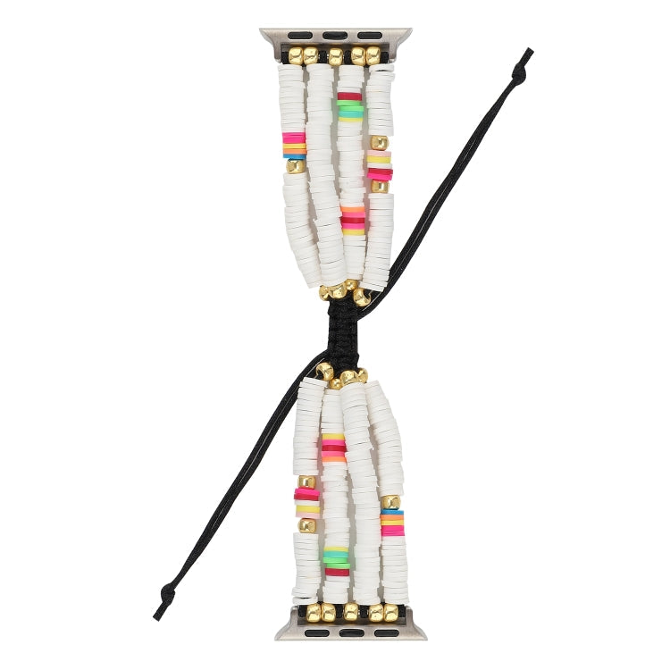 Frendorf | Bohemian Style Weiche Keramikkugeln Band für Apple Series 7 45mm / 6 & SE & 5 & 4 44mm / 3 & 2 & 1 42mm(Weiß)