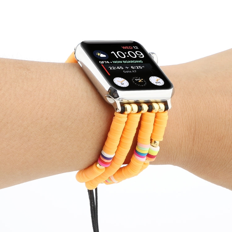 Frendorf | Bohemian Style Weiche Keramik Perlenriemen Für Apple Series 7 45mm / 6 & SE & 5 & 4 44mm / 3 & 2 & 1 42mm(Gelb)