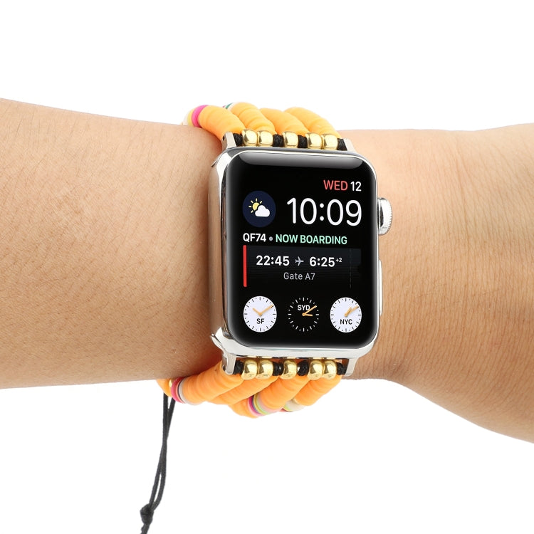 Frendorf | Bohemian Style Weiche Keramik Perlenriemen Für Apple Series 7 45mm / 6 & SE & 5 & 4 44mm / 3 & 2 & 1 42mm(Gelb)