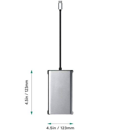 Frendorf | 12 in 1 HDMI x2 + USB3.0 + USB2.0 + PD Laden + VGA + RJ45 + 3.5mm Klinke + TF/SD x2 Type-C / USB-C HUB Docking Station (Dunkelgrau)