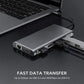 Frendorf | 12 in 1 HDMI x2 + USB3.0 + USB2.0 + PD Laden + VGA + RJ45 + 3.5mm Klinke + TF/SD x2 Type-C / USB-C HUB Docking Station (Dunkelgrau)
