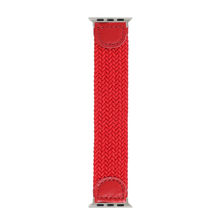 Frerndorf | Nylon + Leder Geflochtener Uhrenarmband für Apple Watch Series 9&8&7 41mm / SE 3&SE 2&6&SE&5&4 40mm / 3&2&1 38mm, Größe:S(Rot)