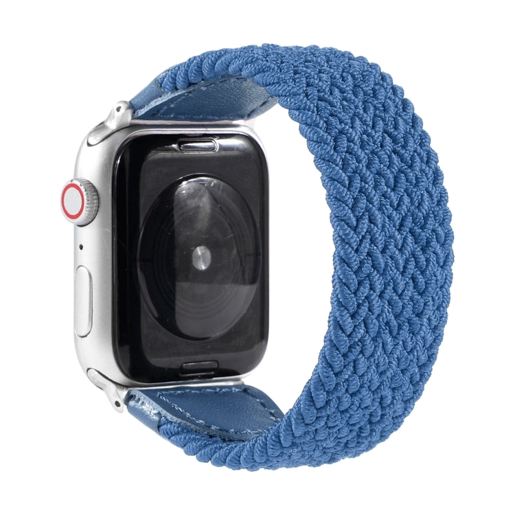 Frerndorf | Nylon + Leder Geflochtenes Uhrenarmband Für Apple Watch Series 7 41mm / 6 & SE & 5 & 4 40mm / 3 & 2 & 1 38mm, Größe:M(Blaut)