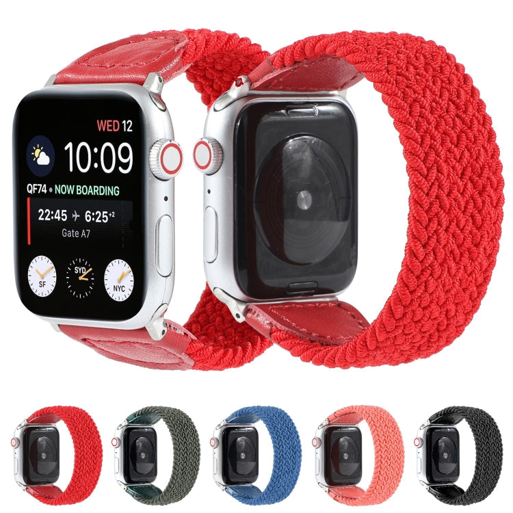 Frerndorf | Nylon + Leder Geflochtenes Uhrenarmband Für Apple Watch Series 7 41mm / 6 & SE & 5 & 4 40mm / 3 & 2 & 1 38mm, Größe:M(Blaut)