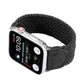 Frerndorf | Nylon + Leder geflochtenes Armband für Apple Watch Series 9&8&7 41mm / SE 3&SE 2&6&SE&5&4 40mm / 3&2&1 38mm, Größe:L(Schwarz)