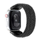 Frerndorf | Nylon + Leder geflochtenes Armband für Apple Watch Series 9&8&7 41mm / SE 3&SE 2&6&SE&5&4 40mm / 3&2&1 38mm, Größe:L(Schwarz)