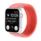 Frerndorf | Nylon + Leder geflochtenes Armband für Apple Watch Ultra 49mm&Watch Ultra 2 49mm / Series 9&8&7 45mm / SE 3&SE 2&6&SE&5&4 44mm / 3&2&1 42mm, Größe:L(Rose Rot)