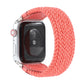 Frerndorf | Nylon + Leder geflochtenes Armband für Apple Watch Ultra 49mm&Watch Ultra 2 49mm / Series 9&8&7 45mm / SE 3&SE 2&6&SE&5&4 44mm / 3&2&1 42mm, Größe:L(Rose Rot)