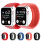 Frerndorf | Nylon + Leder geflochtenes Armband für Apple Watch Ultra 49mm&Watch Ultra 2 49mm / Series 9&8&7 45mm / SE 3&SE 2&6&SE&5&4 44mm / 3&2&1 42mm, Größe:L(Rose Rot)