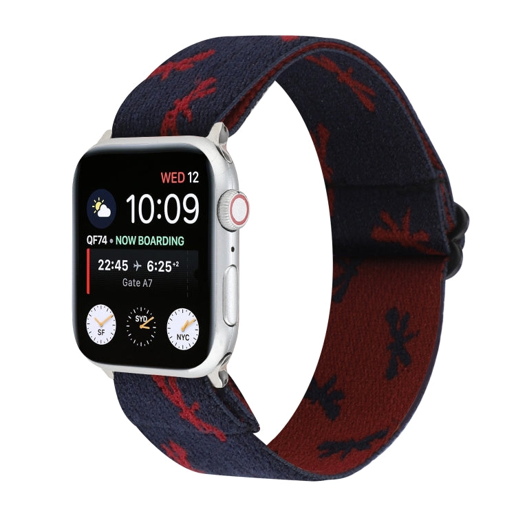 Frendorf | Ethnischer Stil Schnallen-Uhrenarmband für Apple Watch Series 7 41mm / 6 & SE & 5 & 4 40mm / 3 & 2 & 1 38mm (Weinrot Blau)