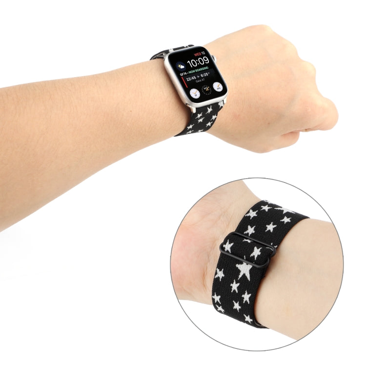 Frendorf | Etnischer Stil Schnallenarmband für Apple Watch Series 7 41mm / 6 & SE & 5 & 4 40mm / 3 & 2 & 1 38mm (Schwarz Weiß)