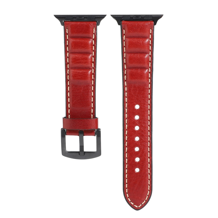 Frerndorf | Echtes Leder Uhrband für Apple Watch Series 7 41mm / 6 & SE & 5 & 4 40mm / 3 & 2 & 1 38mm (Rot)