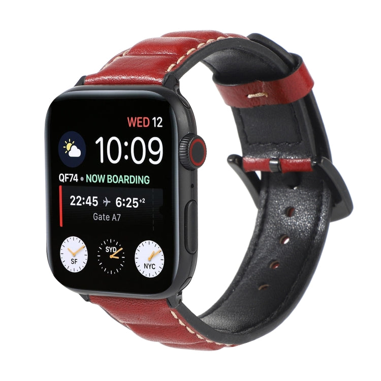 Frerndorf | Echtes Leder Uhrband für Apple Watch Series 7 41mm / 6 & SE & 5 & 4 40mm / 3 & 2 & 1 38mm (Rot)