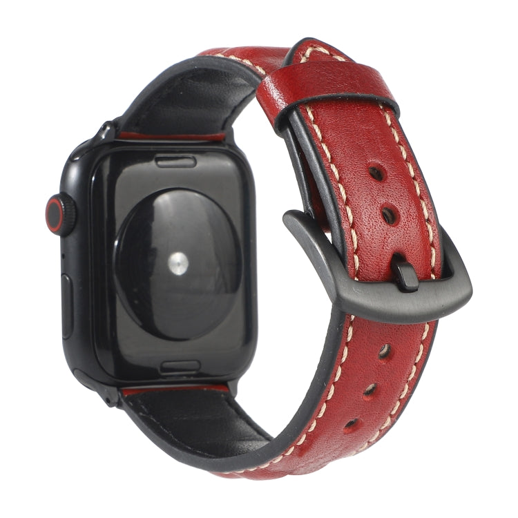 Frerndorf | Echtes Leder Uhrband für Apple Watch Series 7 41mm / 6 & SE & 5 & 4 40mm / 3 & 2 & 1 38mm (Rot)