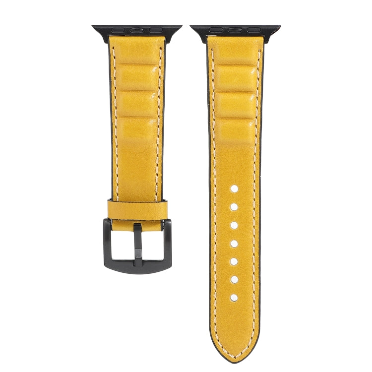 Frerndorf | Echtes Leder Uhrenarmband für Apple Watch Series 7 41mm / 6 & SE & 5 & 4 40mm / 3 & 2 & 1 38mm (Gelb)