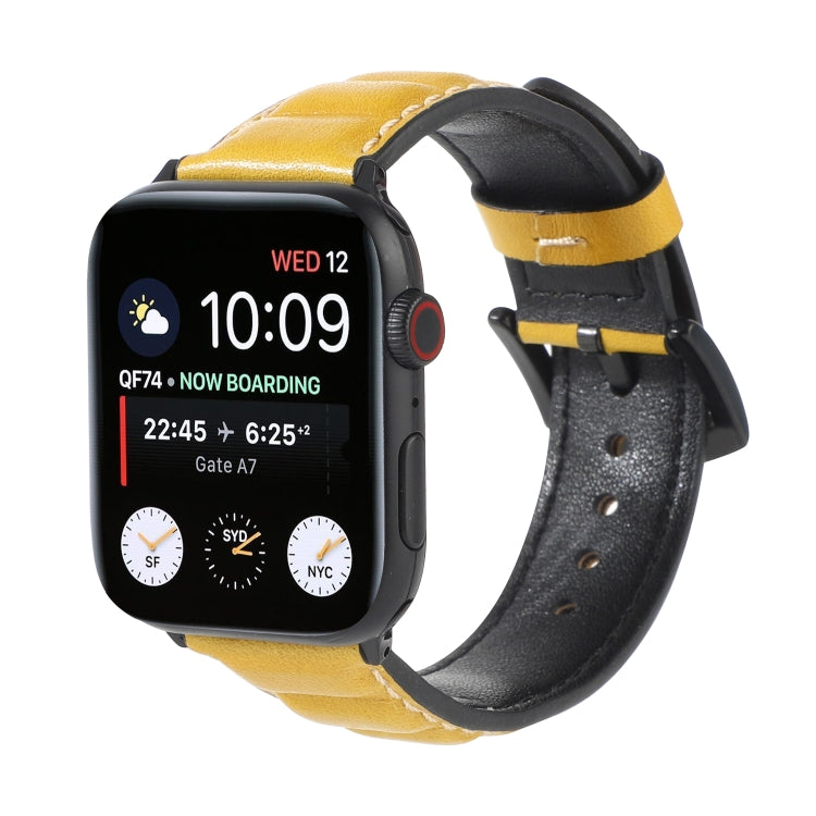 Frerndorf | Echtes Leder Uhrenarmband für Apple Watch Series 7 41mm / 6 & SE & 5 & 4 40mm / 3 & 2 & 1 38mm (Gelb)