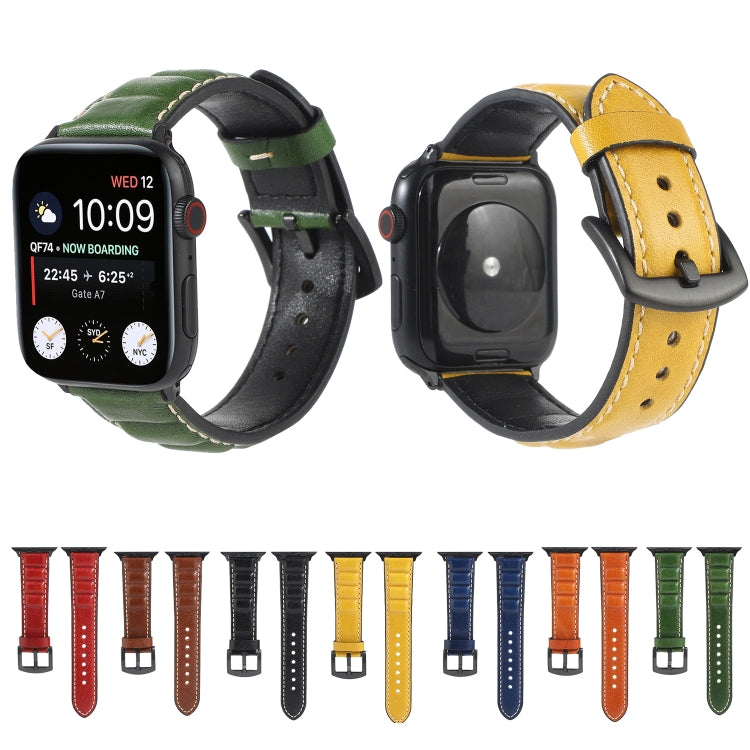 Frerndorf | Echtes Leder Uhrenarmband für Apple Watch Series 7 41mm / 6 & SE & 5 & 4 40mm / 3 & 2 & 1 38mm (Gelb)