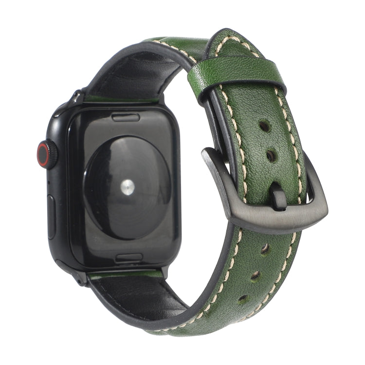Frerndorf | Echtes Leder Armband für Apple Watch Series 7 45mm / 6 & SE & 5 & 4 44mm / 3 & 2 & 1 42mm (Grün)