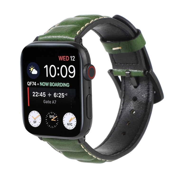 Frerndorf | Echtes Leder Armband für Apple Watch Series 7 45mm / 6 & SE & 5 & 4 44mm / 3 & 2 & 1 42mm (Grün)