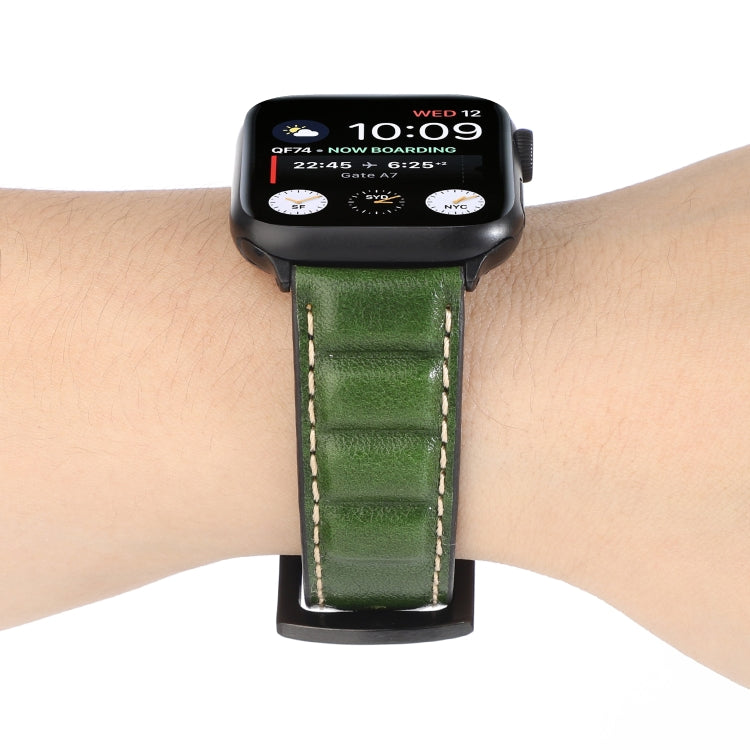 Frerndorf | Echtes Leder Armband für Apple Watch Series 7 45mm / 6 & SE & 5 & 4 44mm / 3 & 2 & 1 42mm (Grün)