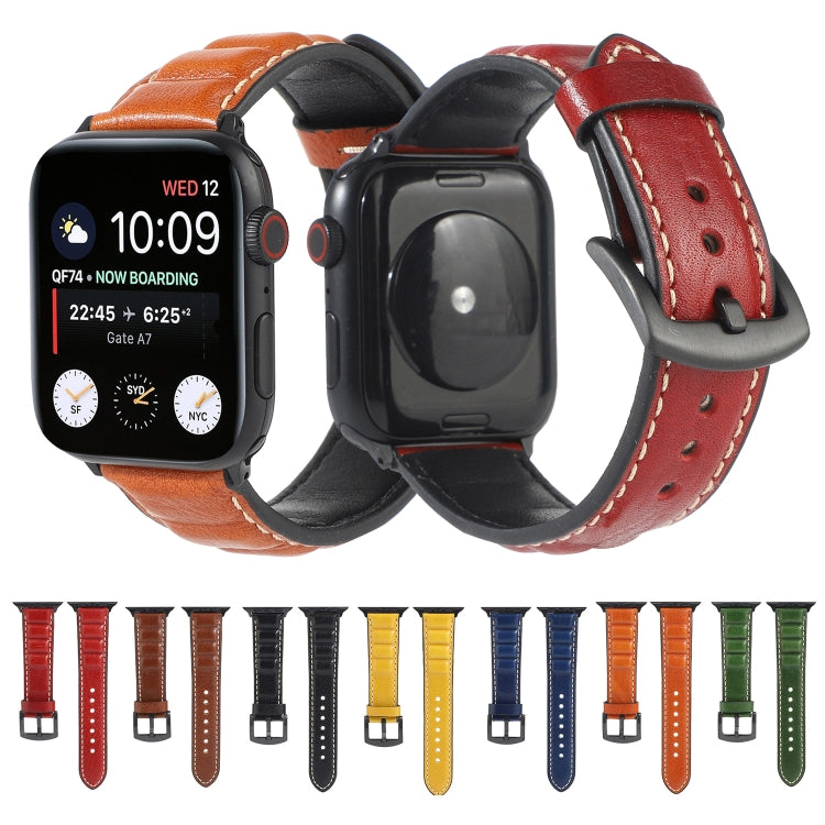 Frerndorf | Echtes Leder Armband für Apple Watch Series 7 45mm / 6 & SE & 5 & 4 44mm / 3 & 2 & 1 42mm (Grün)