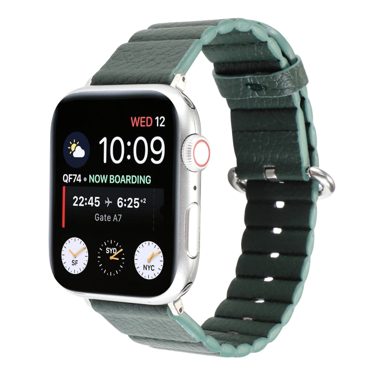 Frerndorf | Loop Streifen Uhrband mit Eisen Schnalle für Apple Watch Series 7 41mm / 6 & SE & 5 & 4 40mm / 3 & 2 & 1 38mm (Dunkelgrün)