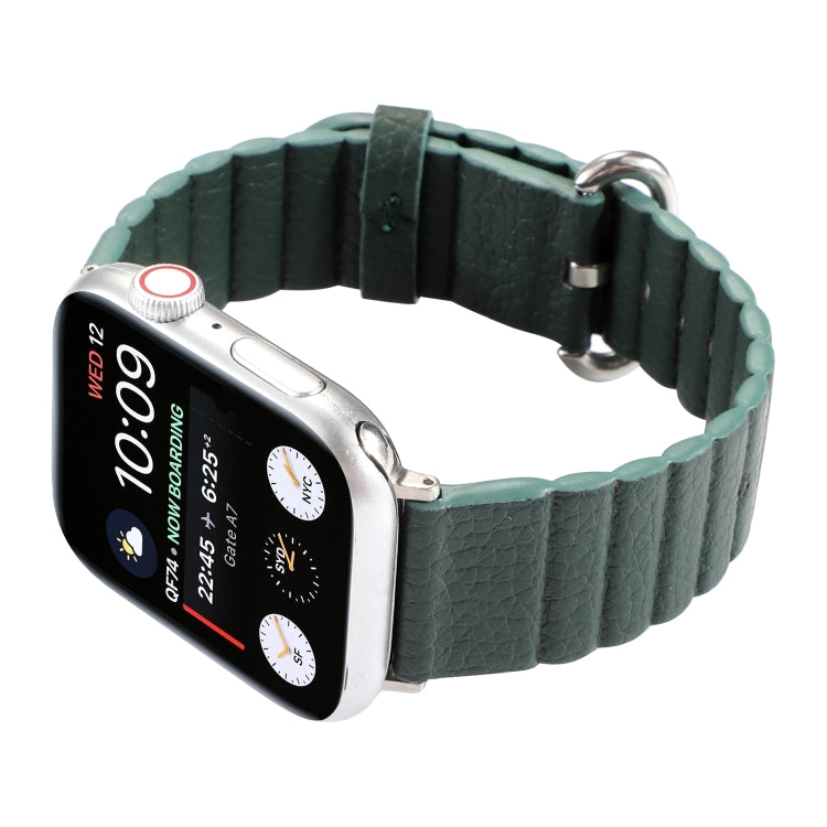 Frerndorf | Loop Streifen Uhrband mit Eisen Schnalle für Apple Watch Series 7 41mm / 6 & SE & 5 & 4 40mm / 3 & 2 & 1 38mm (Dunkelgrün)