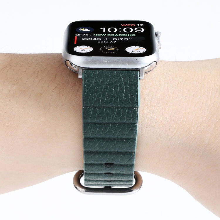 Frerndorf | Loop Streifen Uhrband mit Eisen Schnalle für Apple Watch Series 7 41mm / 6 & SE & 5 & 4 40mm / 3 & 2 & 1 38mm (Dunkelgrün)