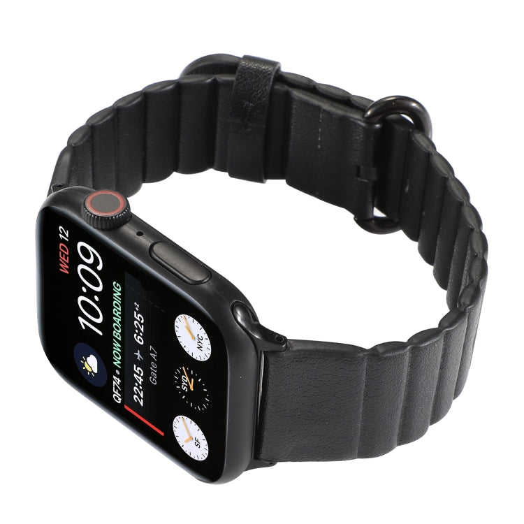 Frerndorf | Loop-Streifen-Uhrenband mit Eisen-Schließe für Apple Watch Series 7 45 mm / 6 & SE & 5 & 4 44 mm / 3 & 2 & 1 42 mm (Schwarz)