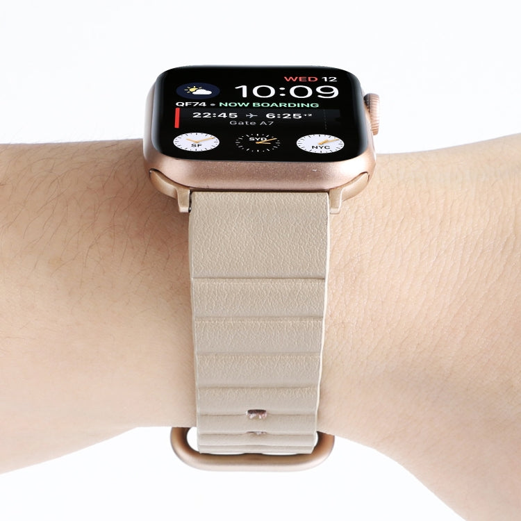 Frerndorf | Loop-Streifen-Uhrenarmband mit Eisen-Schnalle für Apple Watch Series 7 45 mm / 6 & SE & 5 & 4 44 mm / 3 & 2 & 1 42 mm (Champagner Gold)